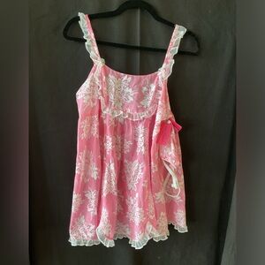 NWT Betsey Johnson Intimates lingerie a Babydoll top and Thong Matching. Size M